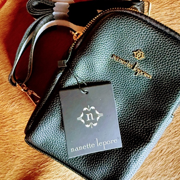 Nannette Lepore black cross body in pebble grain leather NWT - Picture 9 of 9